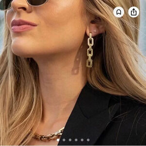 EDDIE BORGO SUPRA LINK 12KT OVER‎ BRASS NECKLACE AND EARRING SET MSRP $675